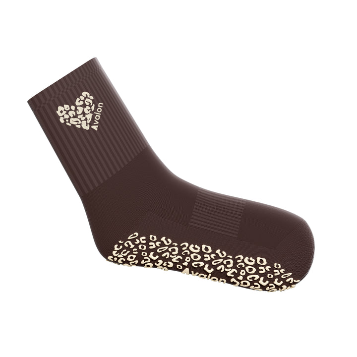 RAWR Crew Grip Socks - Brown